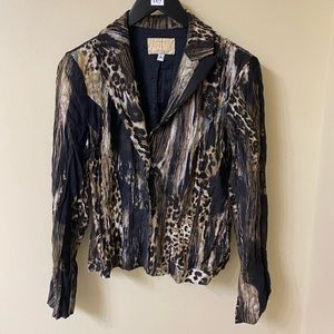 Vintage Alberto Makali Animal Print Patterned Short Blazer- Size US 4